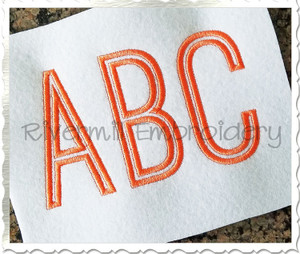 Tall Thin Outline Font Machine Embroidery Font Alphabet