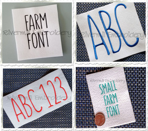 Font Pack - 4 Different Sets - Farm Style Font Machine Embroidery Font Alphabet