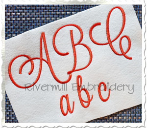 Large Anna Script Machine Embroidery Font Alphabet