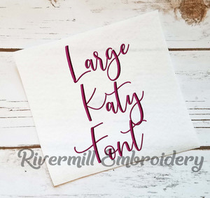 Large Katy Script Machine Embroidery Font Alphabet