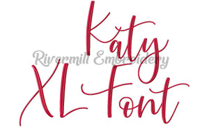 Extra Large Katy Script Machine Embroidery Font Alphabet