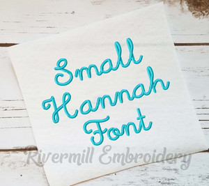 Small Hannah Machine Embroidery Font Alphabet