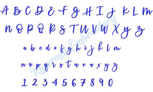 Small Katy Script Machine Embroidery Font Alphabet