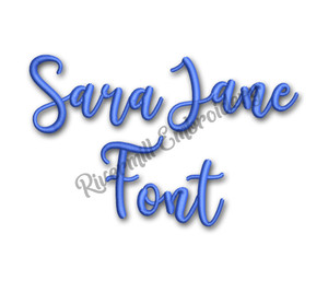 Sara Jane Machine Embroidery Font Alphabet