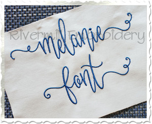 Melanie Machine Embroidery Font Alphabet
