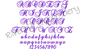 1 1/2" Size Only - Brock Script Machine Embroidery Font