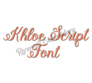 Khloe Script Machine Embroidery Font Alphabet