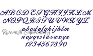 Small Ballet Script Machine Embroidery Font Alphabet