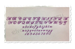 Small Mini Edwardian Script Machine Embroidery Font Alphabet - 1/2" & 3/4"
