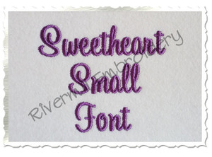 Small Sweetheart Machine Embroidery Font - 3/4" Size Only