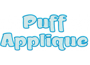 Puff Applique Machine Embroidery Alphabet Font