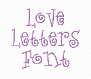 Love Letters Machine Embroidery Font