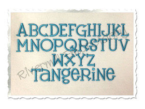 Tangerine Machine Embroidery Font