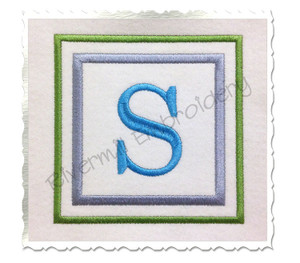 Double Square  Initial Monogram Machine Embroidery Font