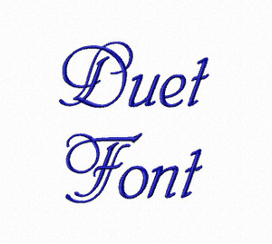 Duet Machine Embroidery Font