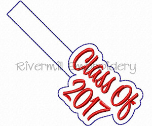 Class of 2017 In The Hoop Snap Tab Key Fob Machine Embroidery Design