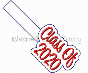 Class of 2020 In The Hoop Snap Tab Key Fob Machine Embroidery Design