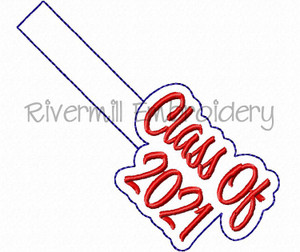 Class of 2021 In The Hoop Snap Tab Key Fob Machine Embroidery Design
