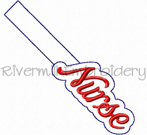 Nurse In The Hoop Snap Tab Key Fob Machine Embroidery Design