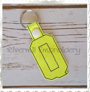 Letter Q In The Hoop Snap Tab Key Fob Machine Embroidery Design