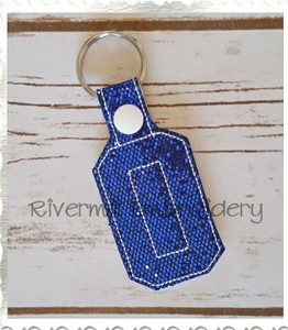 Letter O In The Hoop Snap Tab Key Fob Machine Embroidery Design
