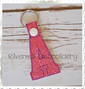 Letter A In The Hoop Snap Tab Key Fob Machine Embroidery Design