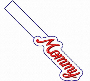 Mommy In The Hoop Snap Tab Key Fob Machine Embroidery Design