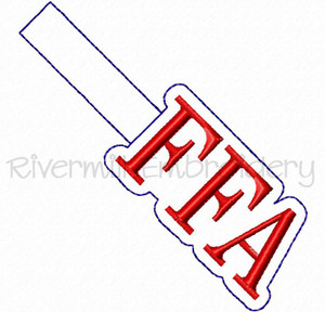 FFA In The Hoop Snap Tab Key Fob Machine Embroidery Design