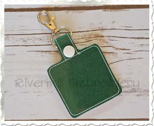 Blank Square In The Hoop Snap Tab Key Fob Machine Embroidery Design