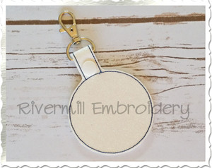 Blank Circle In The Hoop Snap Tab Key Fob Machine Embroidery Design
