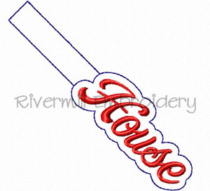 House In The Hoop Snap Tab Key Fob Machine Embroidery Design