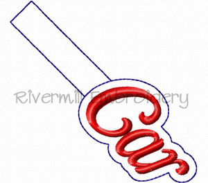 Car In The Hoop Snap Tab Key Fob Machine Embroidery Design