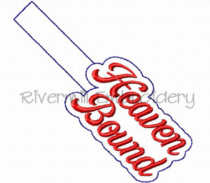 Heaven Bound In The Hoop Snap Tab Key Fob Machine Embroidery Design