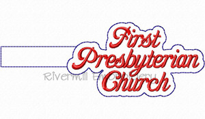 First Presbyterian Church In The Hoop Snap Tab Key Fob Machine Embroidery Design