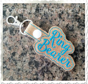 Ring Bearer In The Hoop Snap Tab Key Fob Machine Embroidery Design