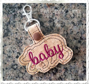 Baby Bear In The Hoop Snap Tab Key Fob Machine Embroidery Design