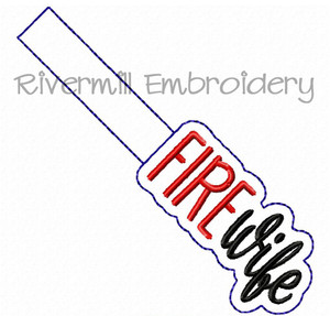 Fire Wife In The Hoop Snap Tab Key Fob Machine Embroidery Design