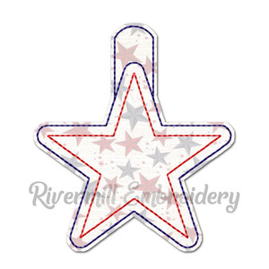 Star Outline In The Hoop Eyelet Key Fob Machine Embroidery Design