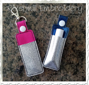 Chapstick Holder In The Hoop Snap Tab Key Fob Machine Embroidery Design