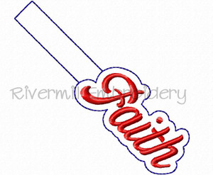 Faith In The Hoop Snap Tab Key Fob Machine Embroidery Design