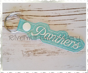 Panthers In The Hoop Snap Tab Key Fob Machine Embroidery Design