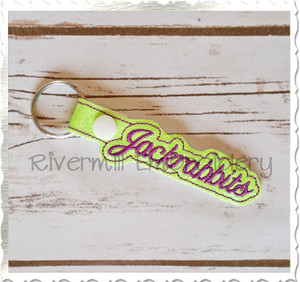 Jackrabbits In The Hoop Snap Tab Key Fob Machine Embroidery Design