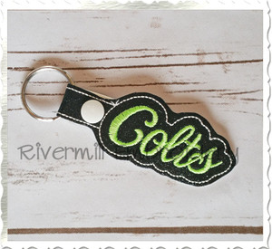 Colts In The Hoop Snap Tab Key Fob Machine Embroidery Design