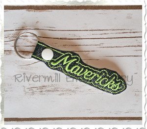 Mavericks In The Hoop Snap Tab Key Fob Machine Embroidery Design