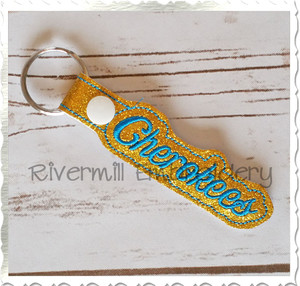 Cherokees In The Hoop Snap Tab Key Fob Machine Embroidery Design