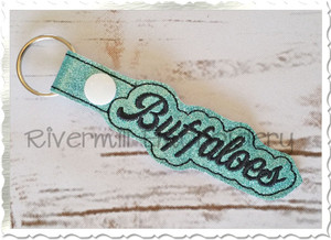 Buffaloes In The Hoop Snap Tab Key Fob Machine Embroidery Design