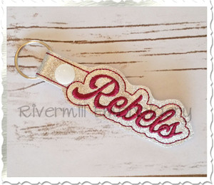 Rebels In The Hoop Snap Tab Key Fob Machine Embroidery Design