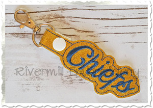 Chiefs In The Hoop Snap Tab Key Fob Machine Embroidery Design