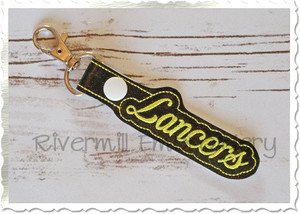 Lancers In The Hoop Snap Tab Key Fob Machine Embroidery Design