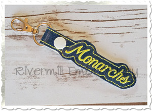 Monarchs In The Hoop Snap Tab Key Fob Machine Embroidery Design